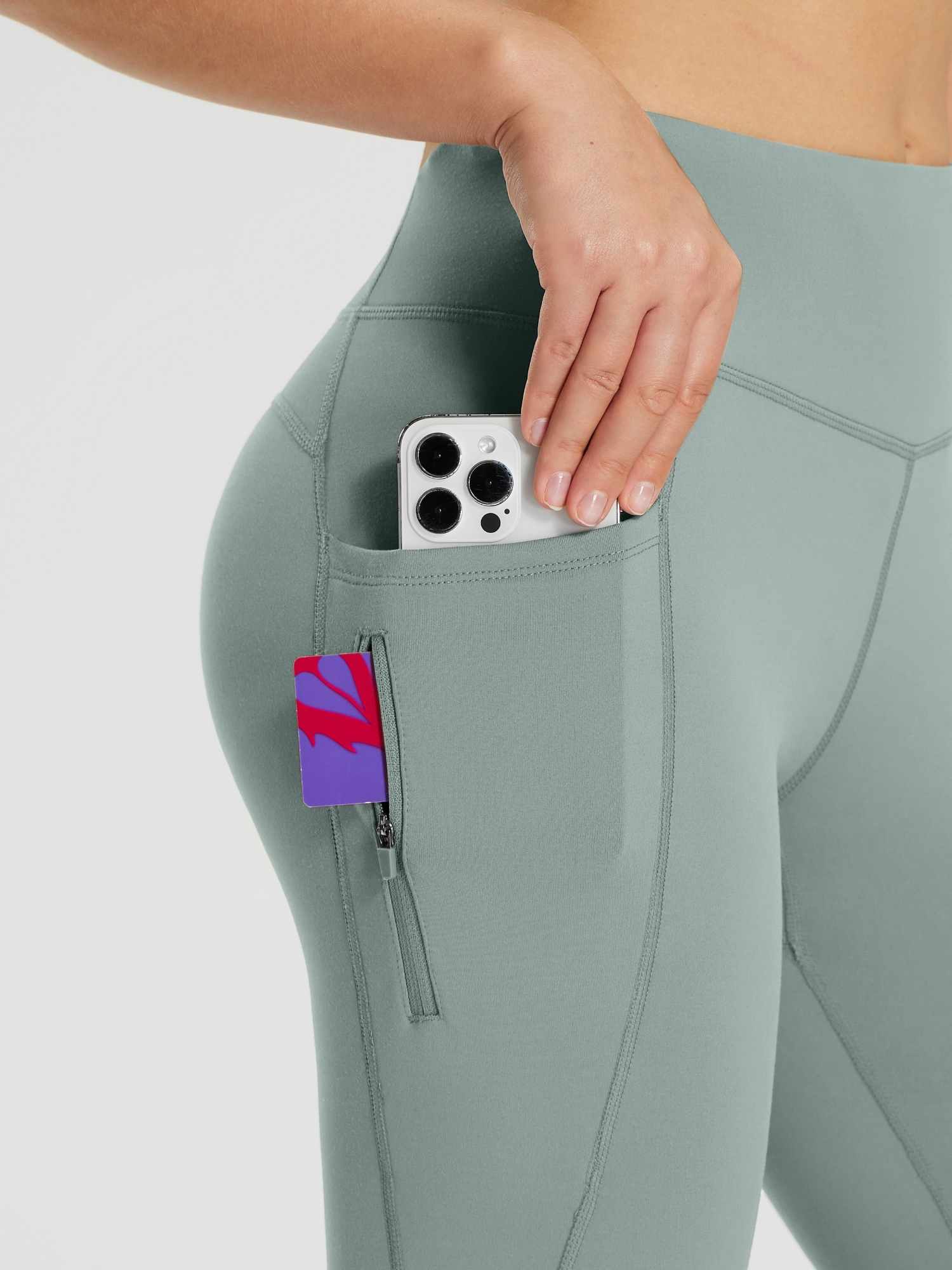25" Fleece-Lined Cycling Leggings - Image 17