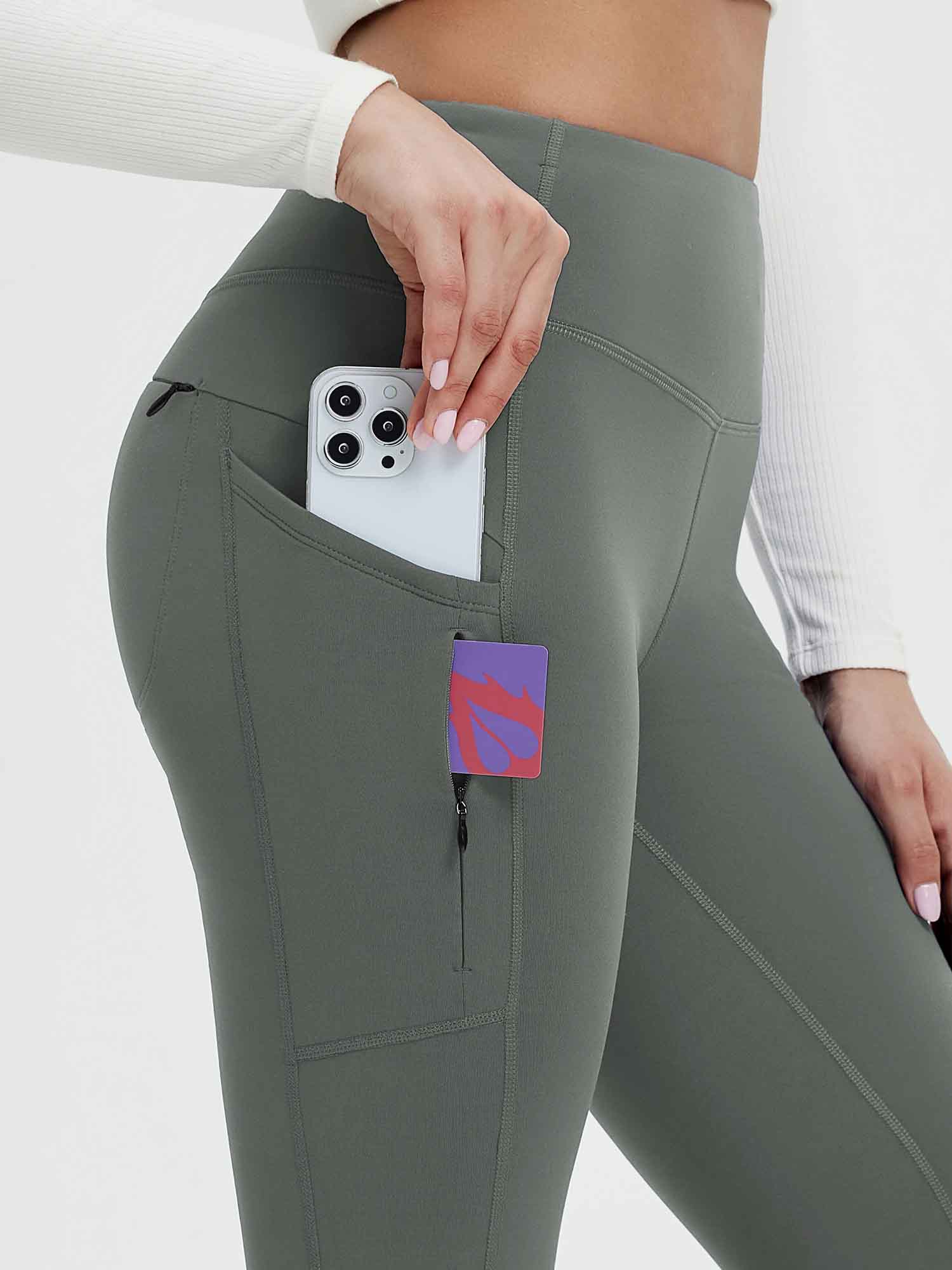 25" Fleece-Lined Yoga Leggings - Image 21