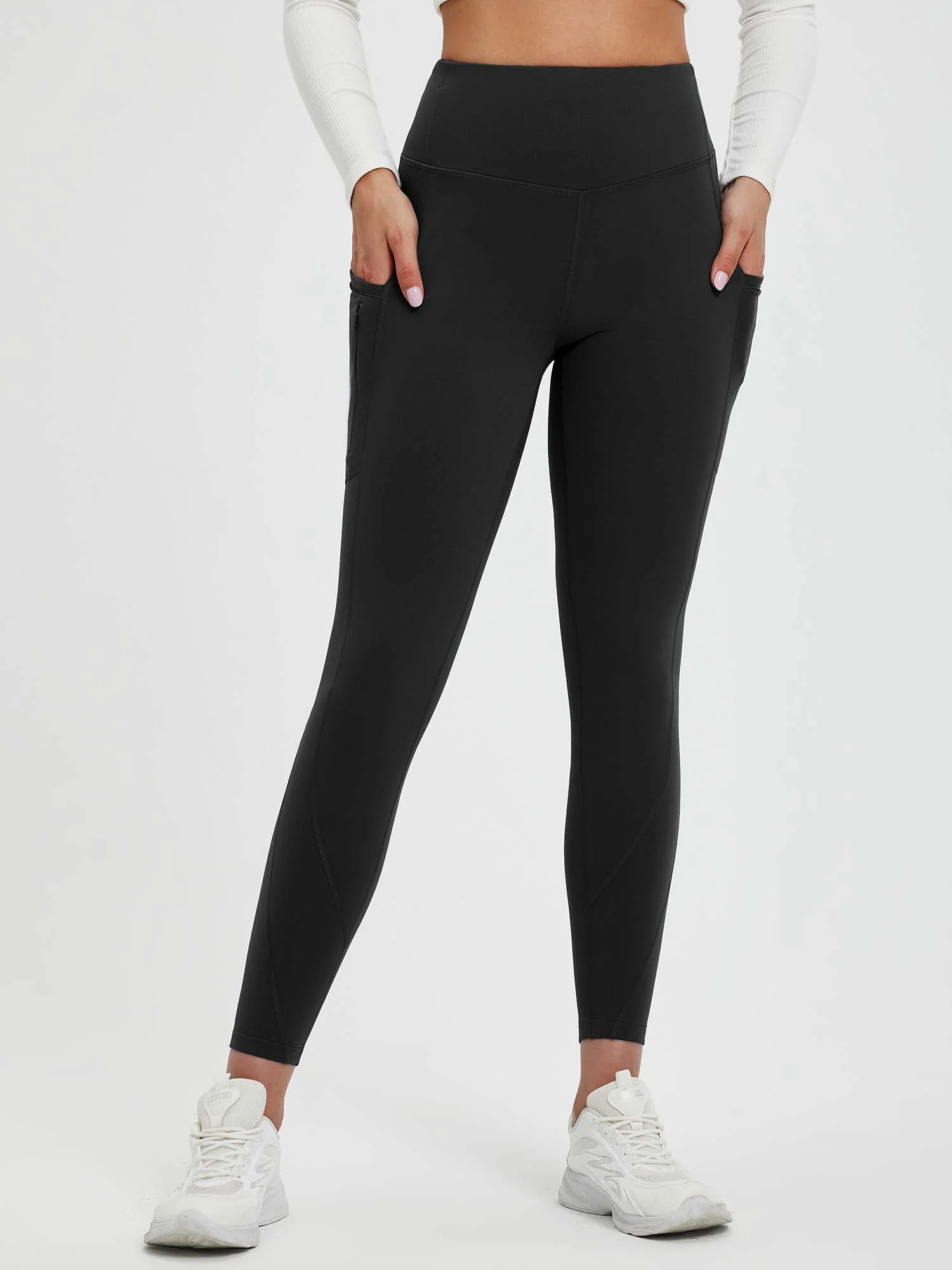 25" Fleece-Lined Yoga Leggings - Image 3