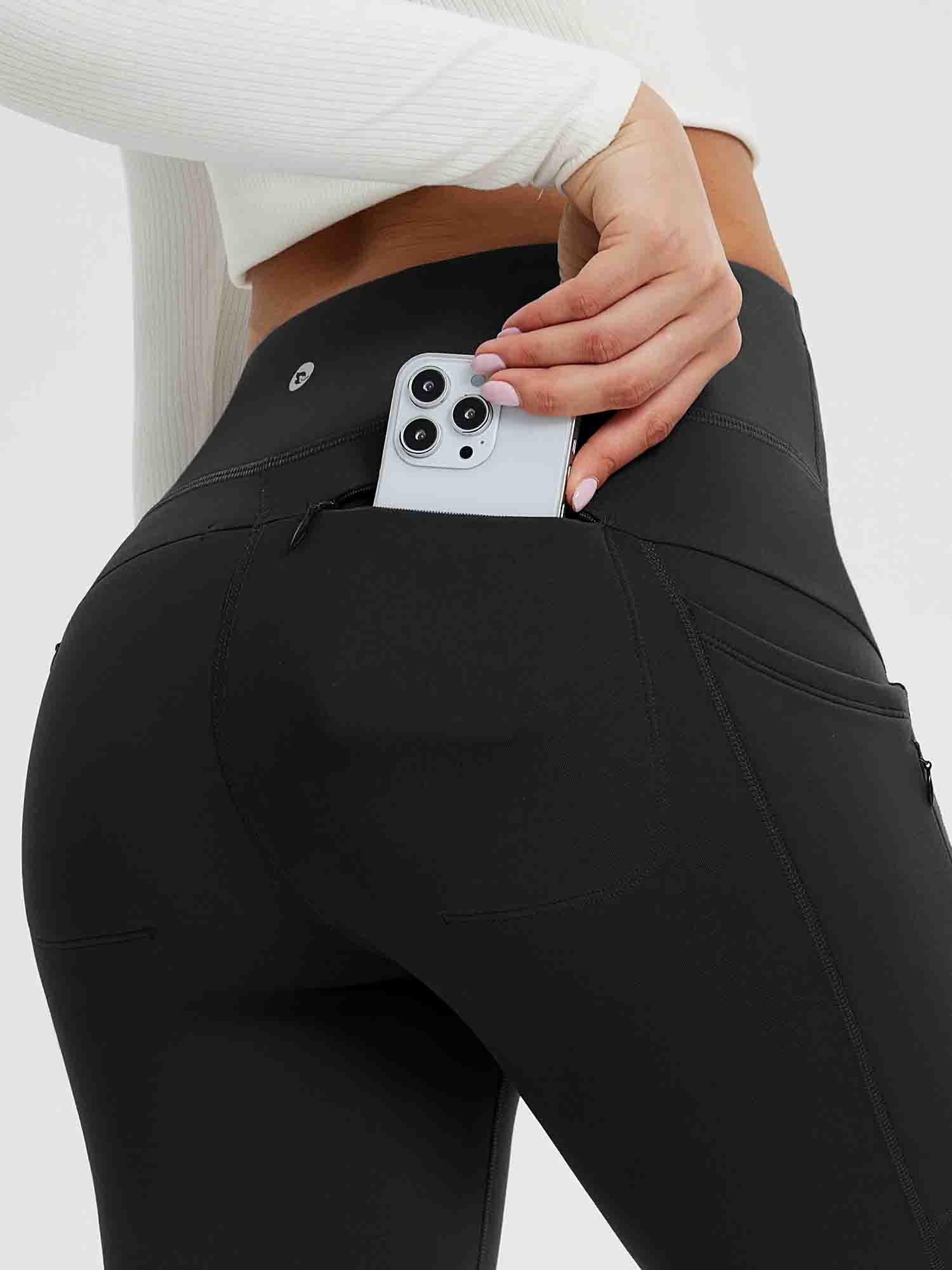 25" Fleece-Lined Yoga Leggings - Image 4