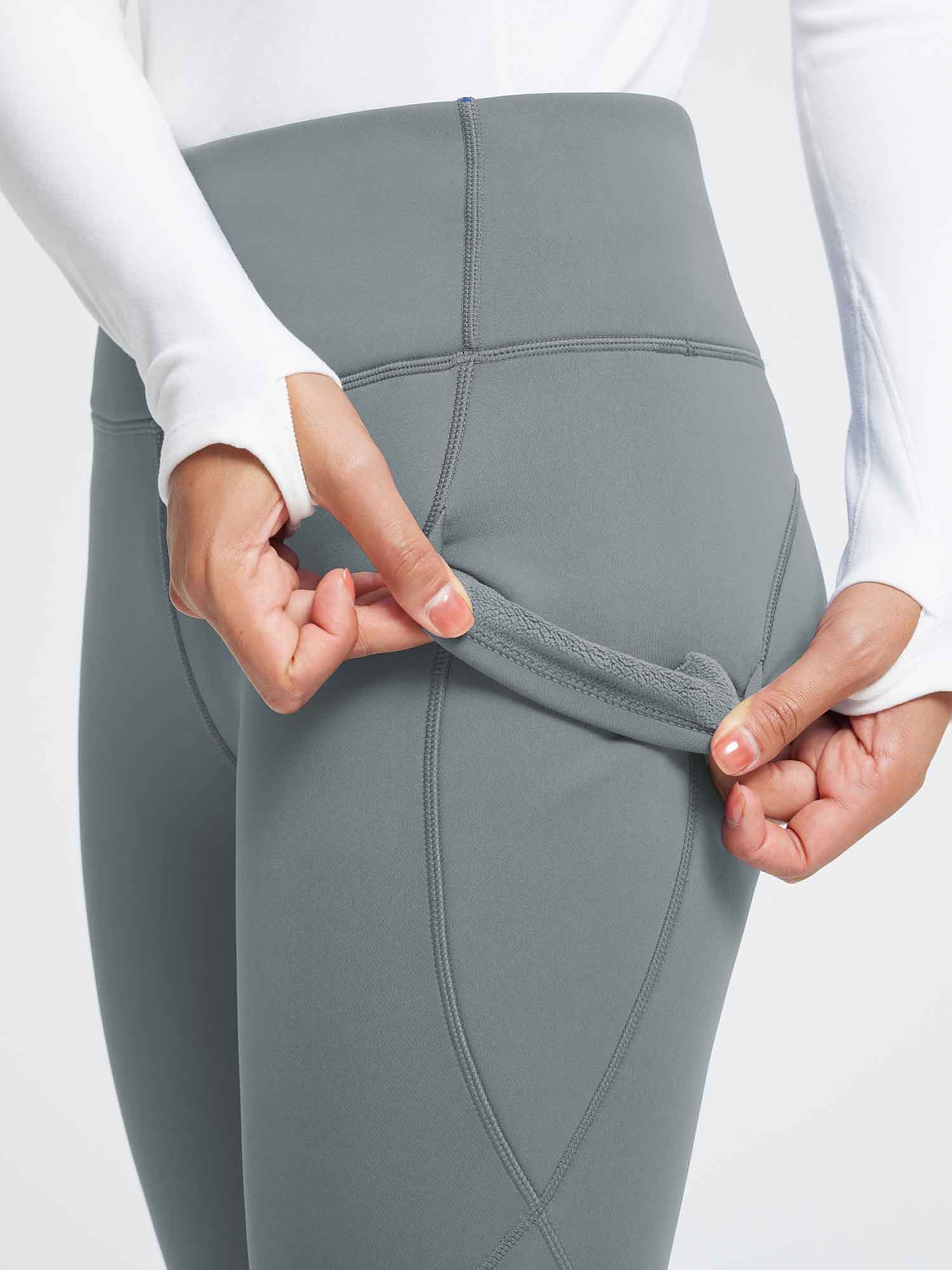 27" Thermal Fleece High-Waist Yoga Leggings - Image 21