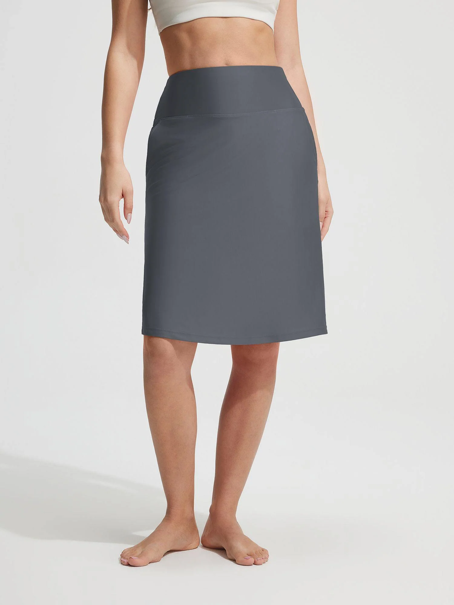 Baleaf UPF 50+ High-Rise Slant Pockets Swim Skirt 23" - Image 13