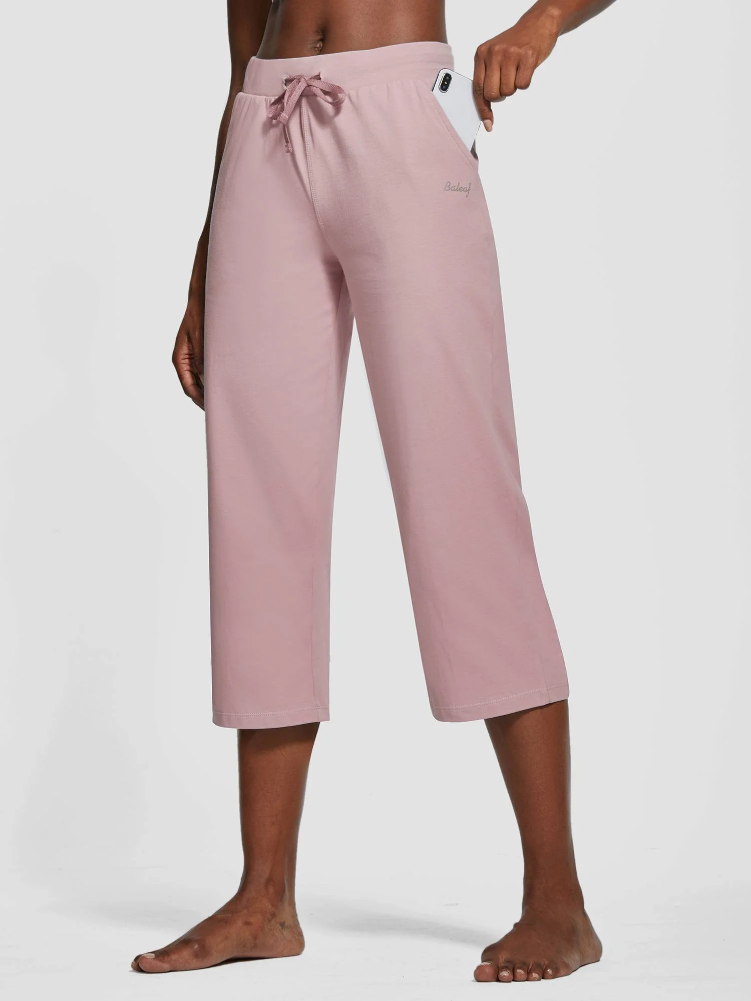 Women's Lightweight Wide-Leg Cotton Capri Pants - Image 22