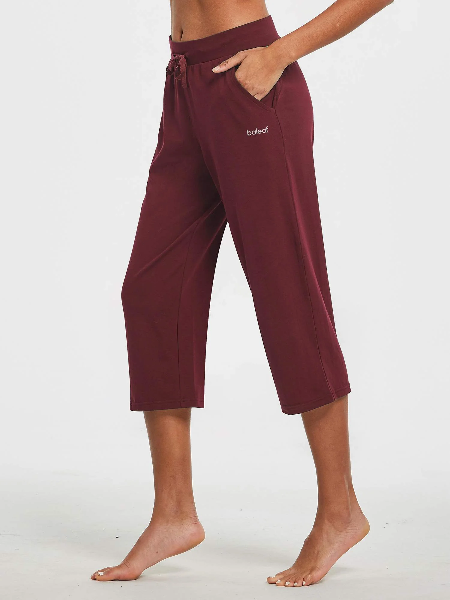 Women's Lightweight Wide-Leg Cotton Capri Pants - Image 37