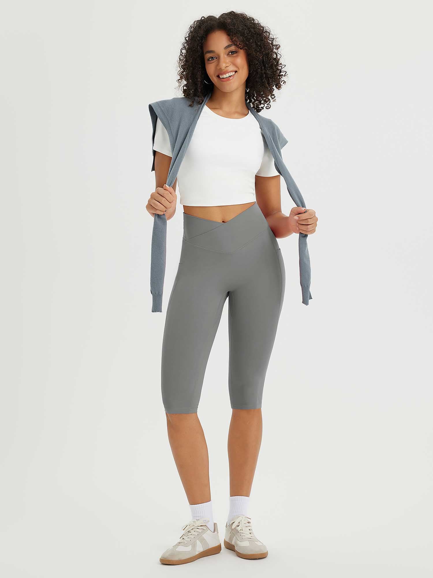 Women's 14" High-Waisted Crossover Capris - Image 29
