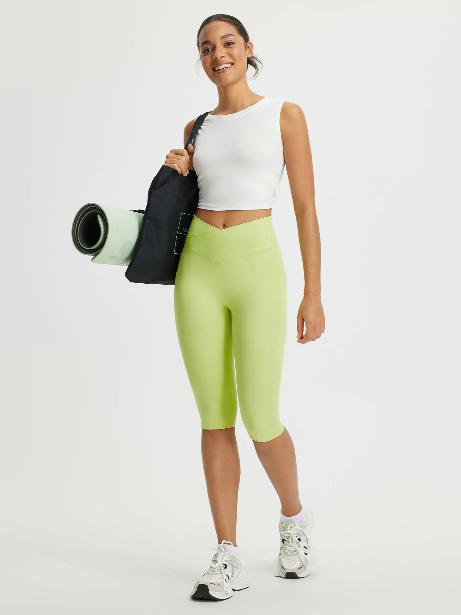 Women's 14" High-Waisted Crossover Capris - Image 37