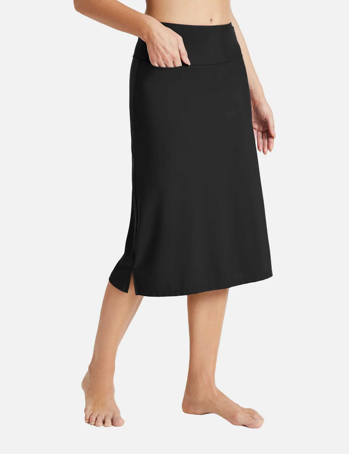 High Waisted Split-Hem Swim Skirt - Image 3