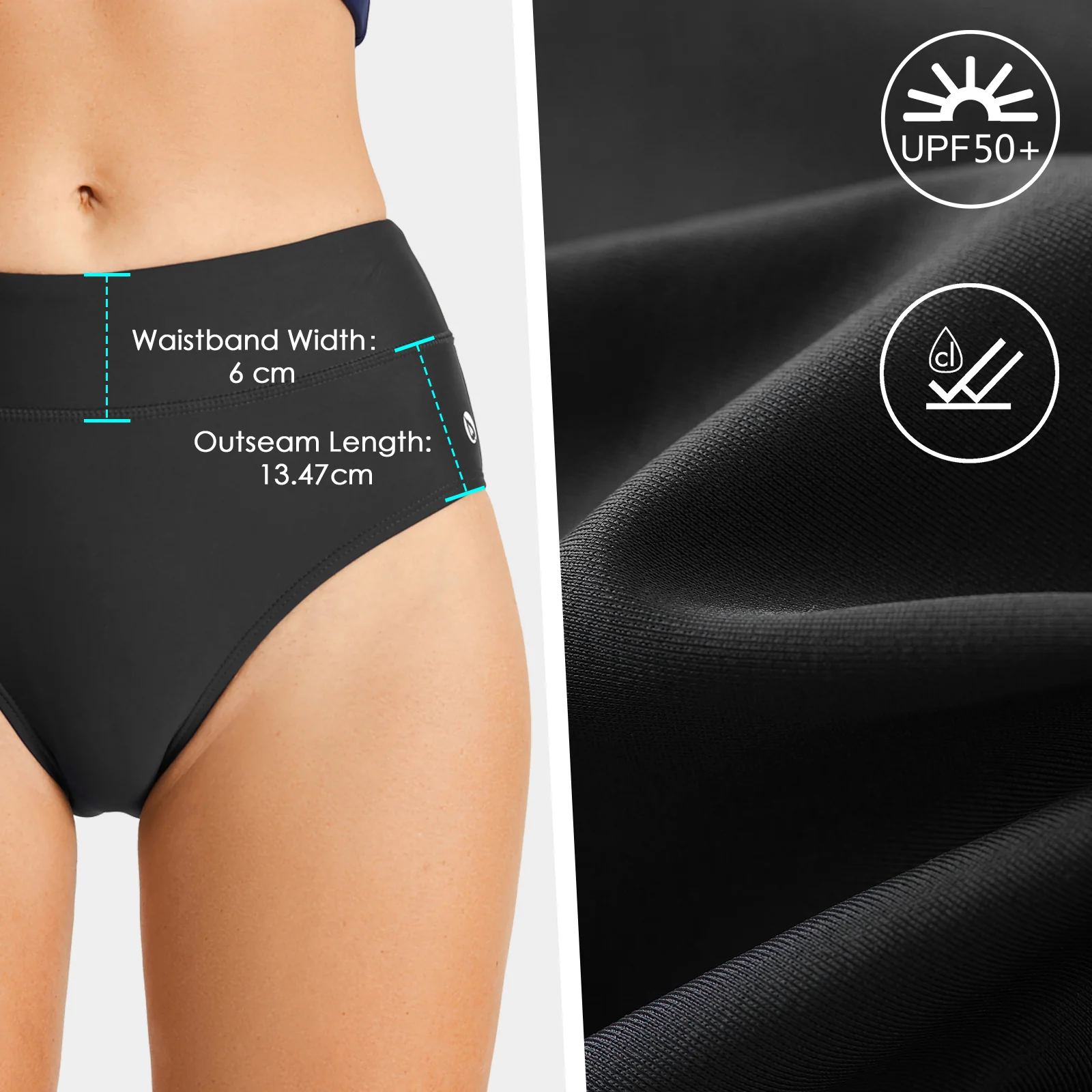Women's High-Waisted Swim Briefs - Image 2