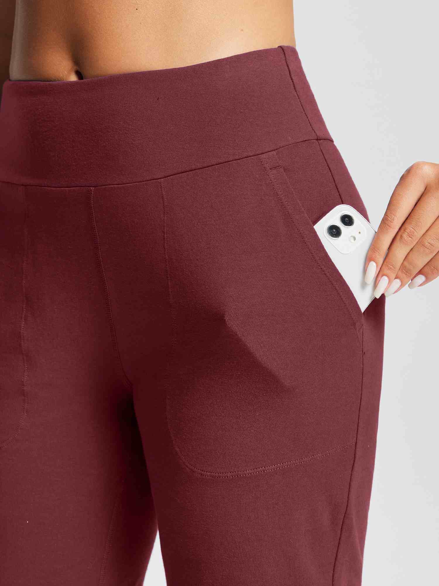 8" Yoga Knit Waistband Straight Leg Knee Shorts - Image 12