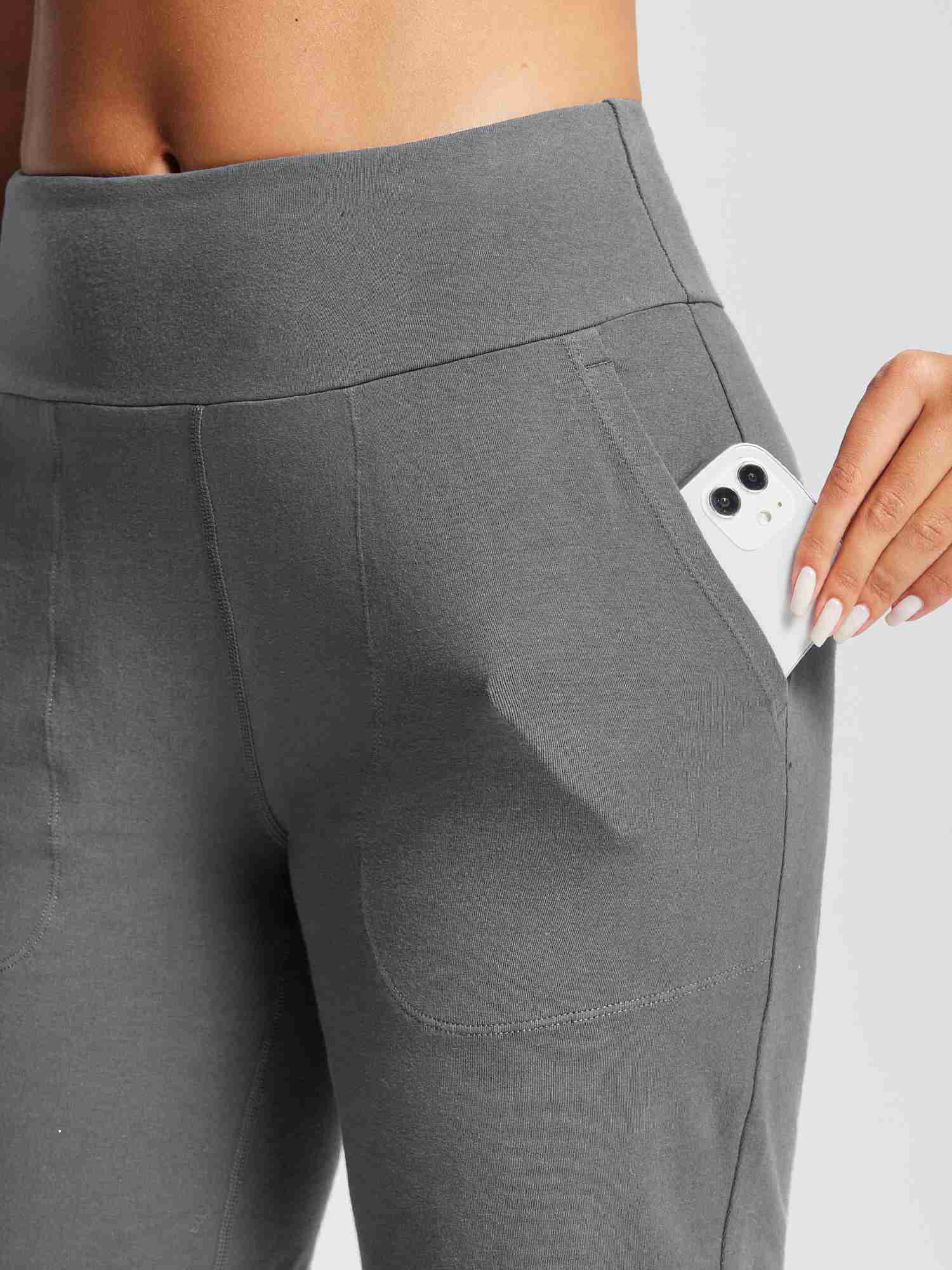 8" Yoga Knit Waistband Straight Leg Knee Shorts - Image 5