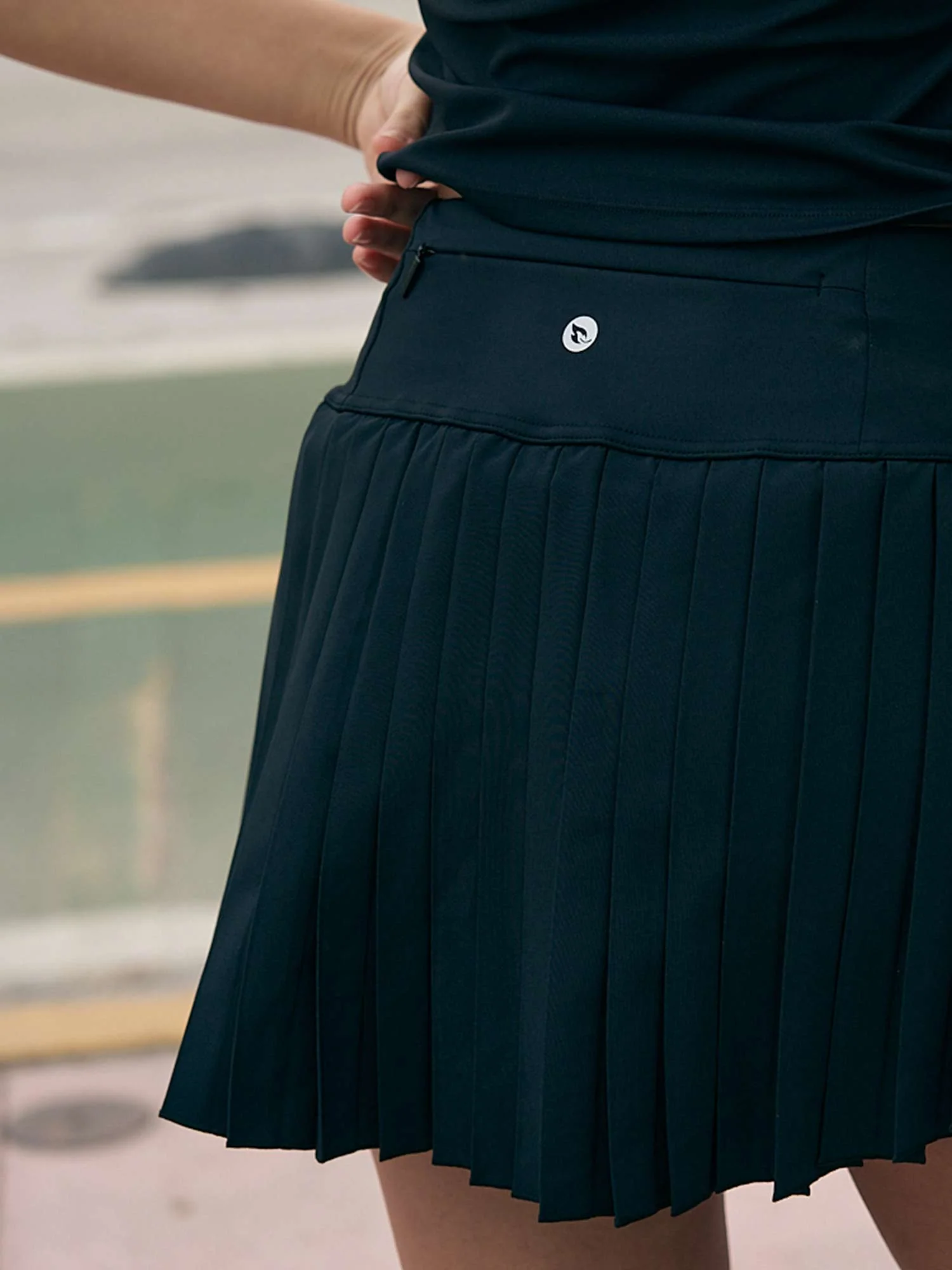 Evening Drift 2+1 Zipper Pockets Pleated Skirt - Image 29