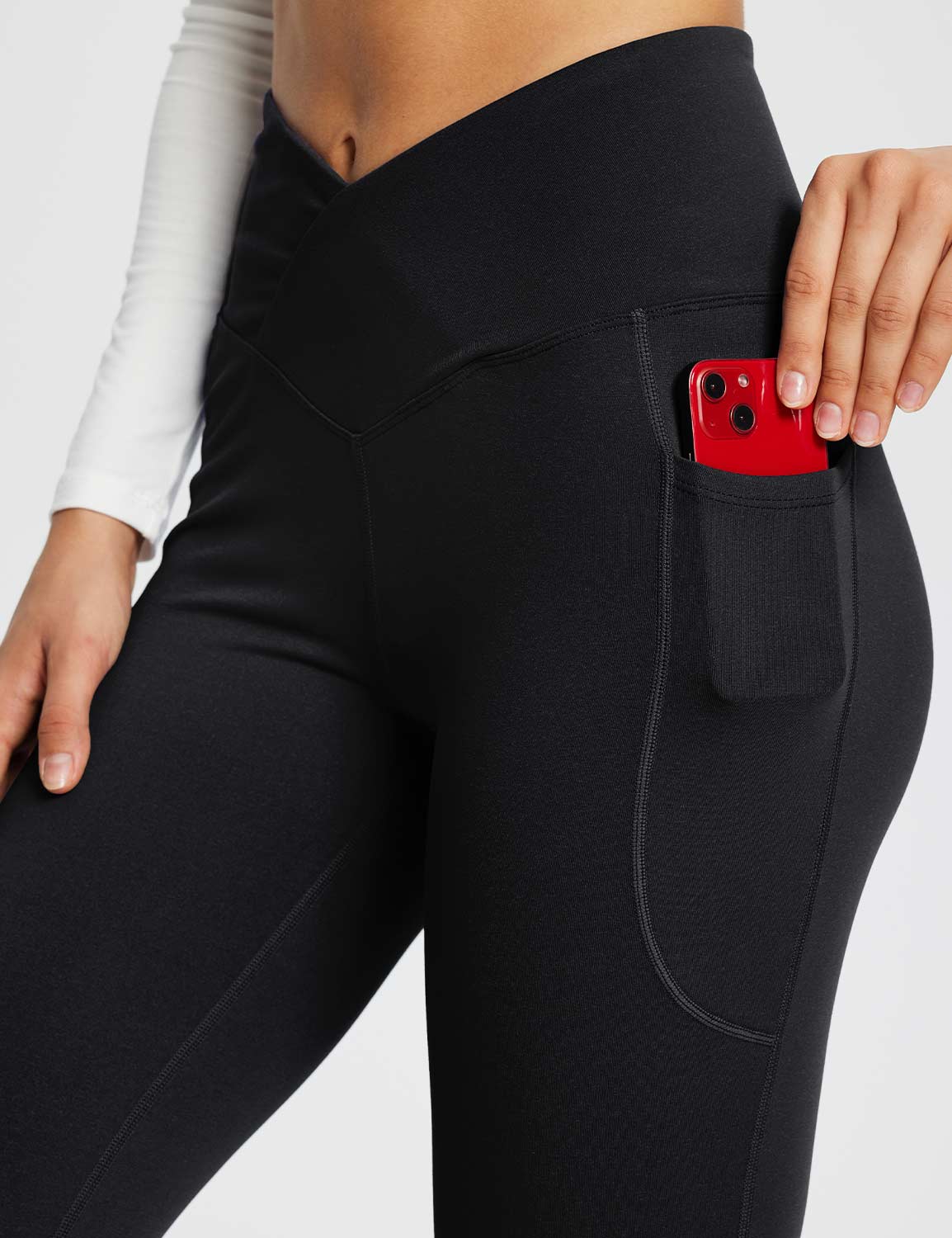 Laureate Women's 29" Crossover High-Waisted Flare Yoga Pants - Image 17