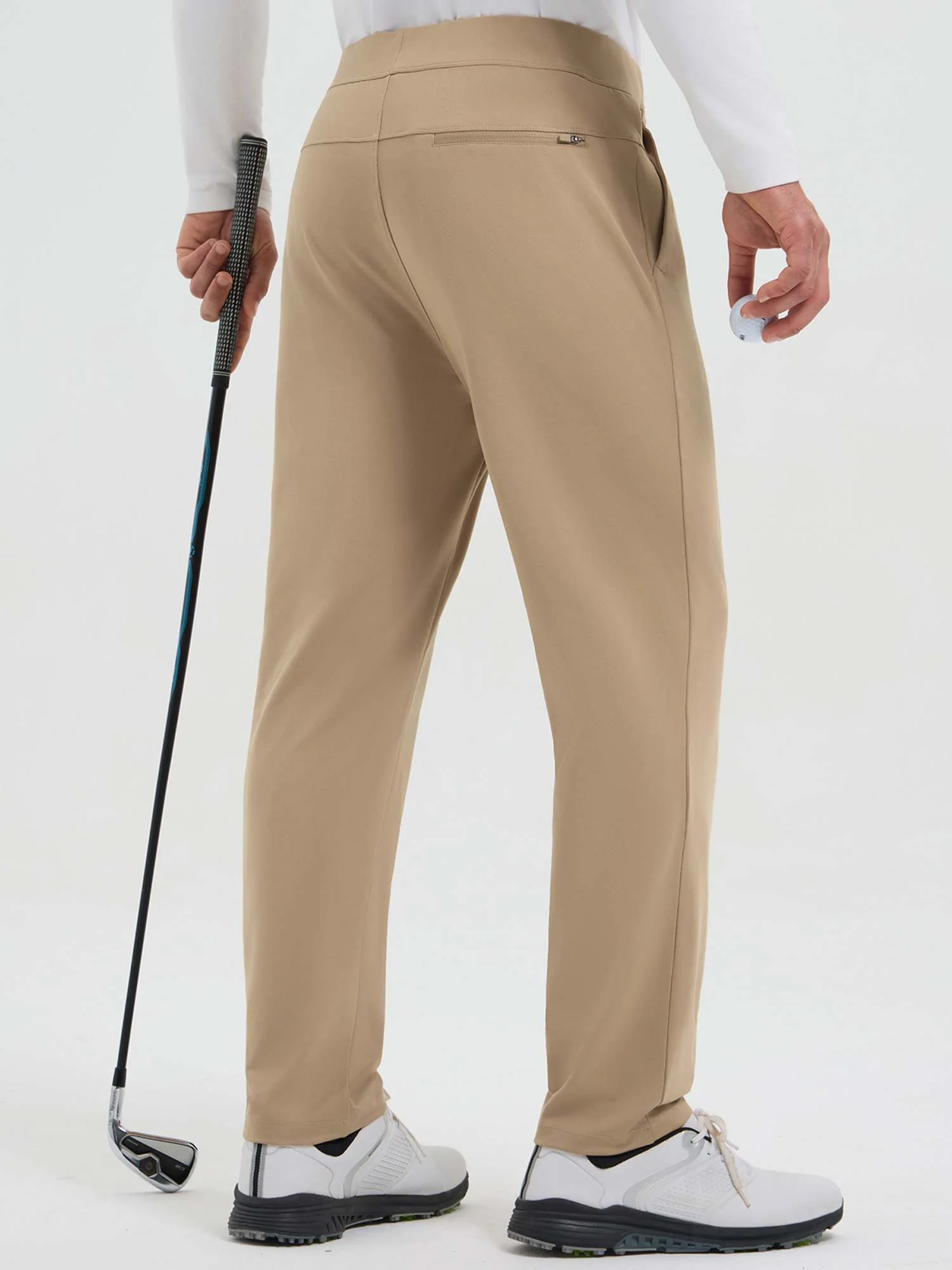 Men's Golf Elastic-Waist Fleece Straight-Leg Pants - Image 14