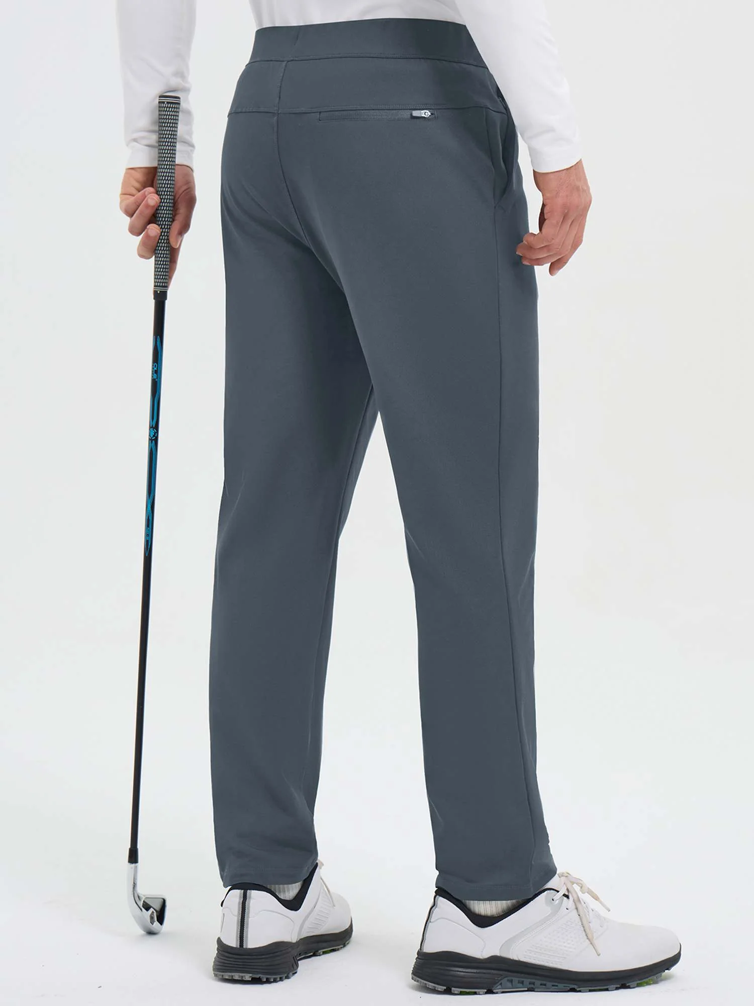 Men's Golf Elastic-Waist Fleece Straight-Leg Pants - Image 8