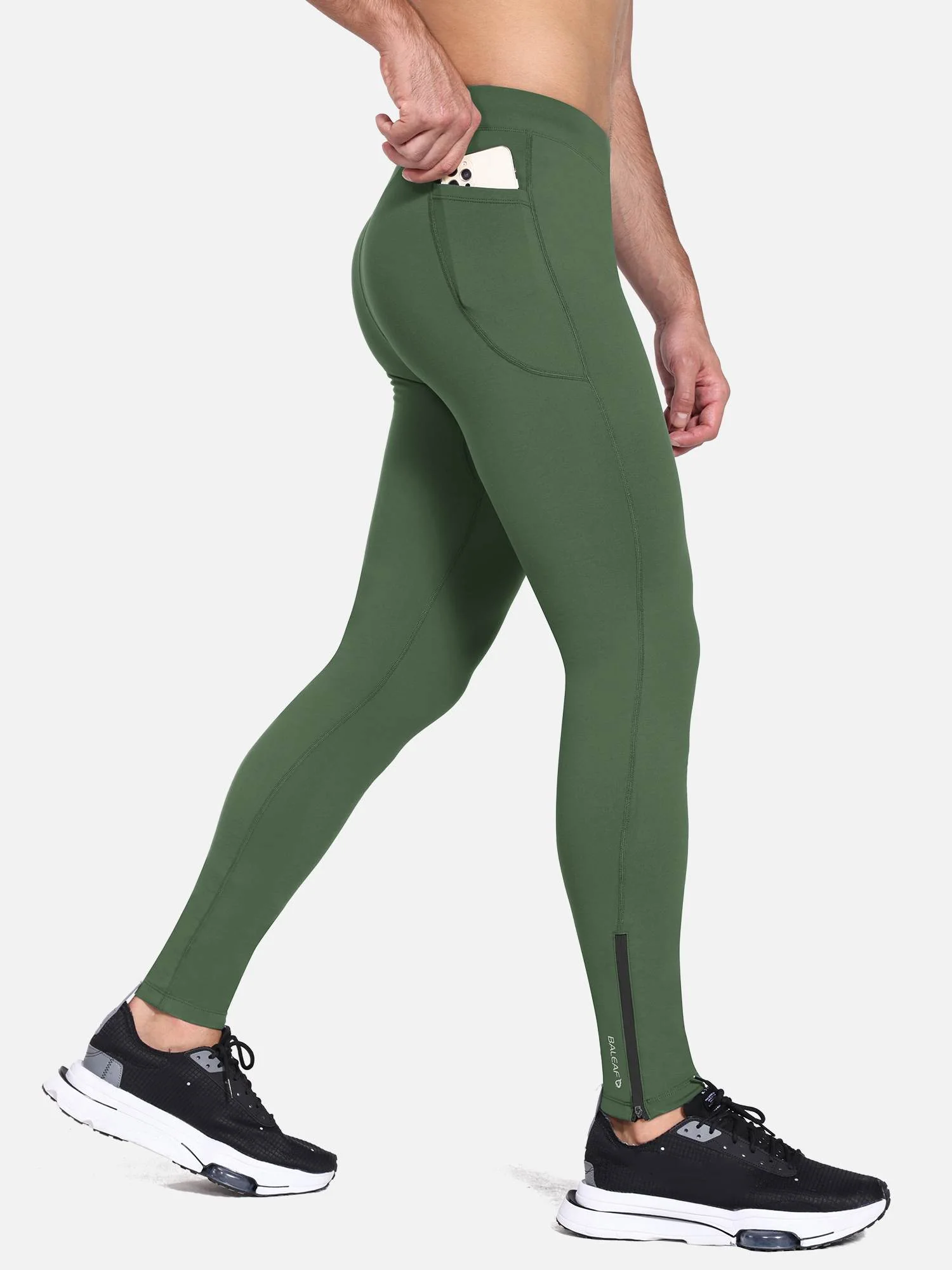 Men's Fleece-Lined Water-Resistant Running Tights - Image 8