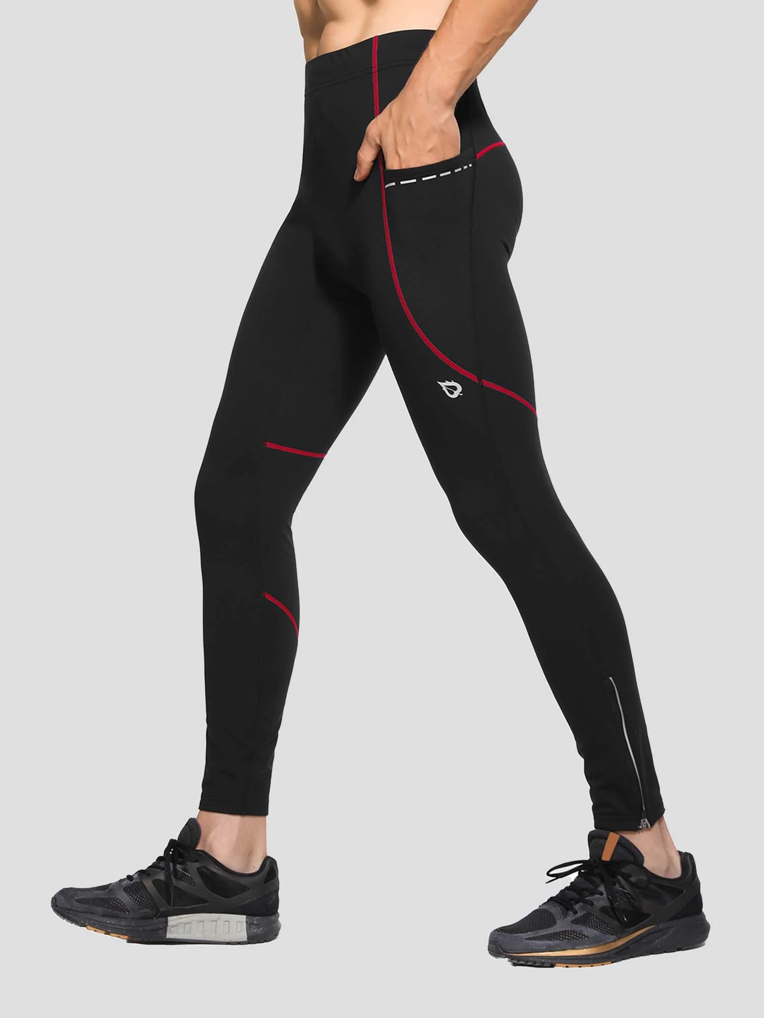 Men's Winter Fleece-Lined Cycling Tights - Image 13