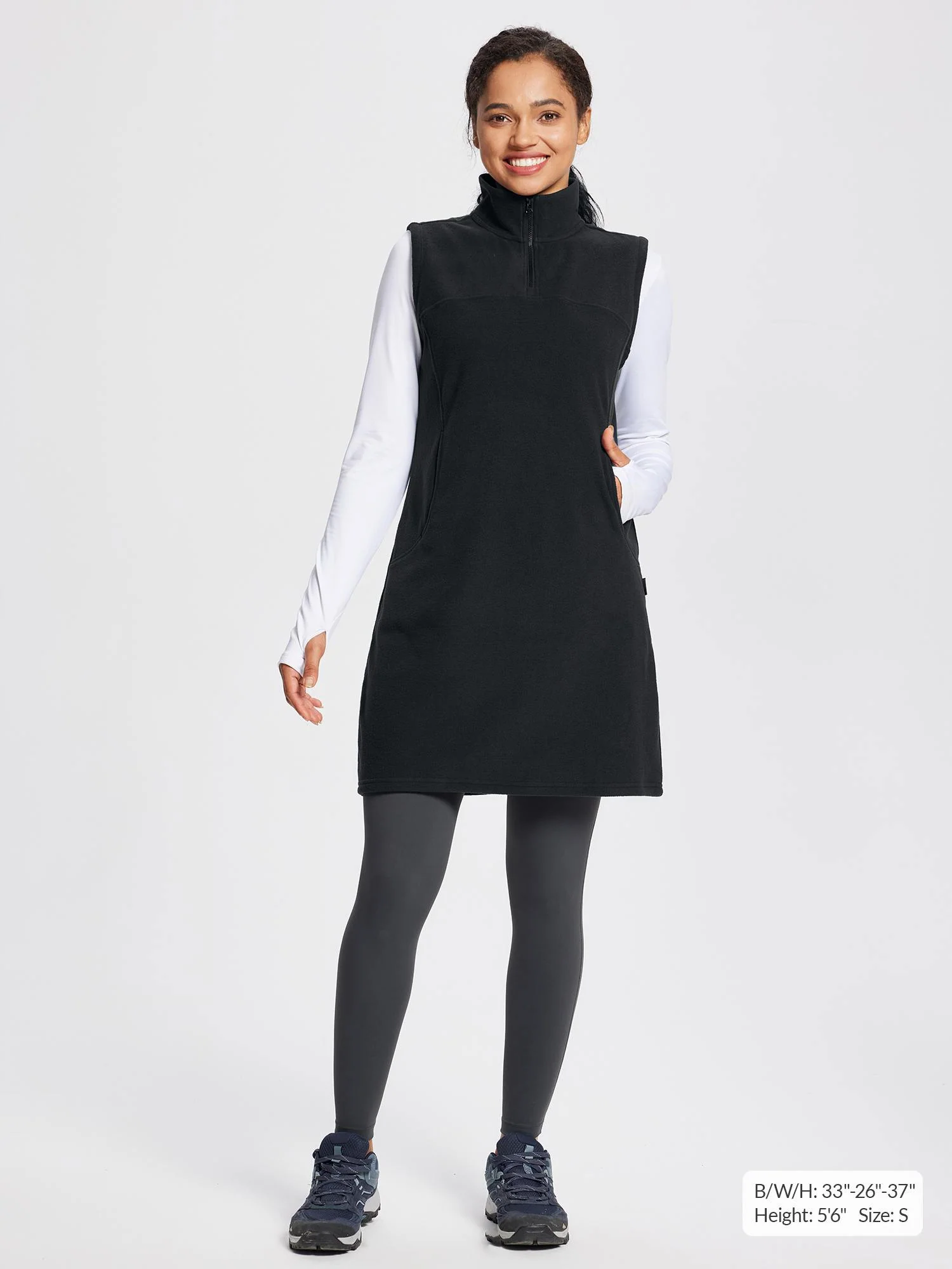 Outdoor Sleeveless Fleece Thermal Dress - Image 21