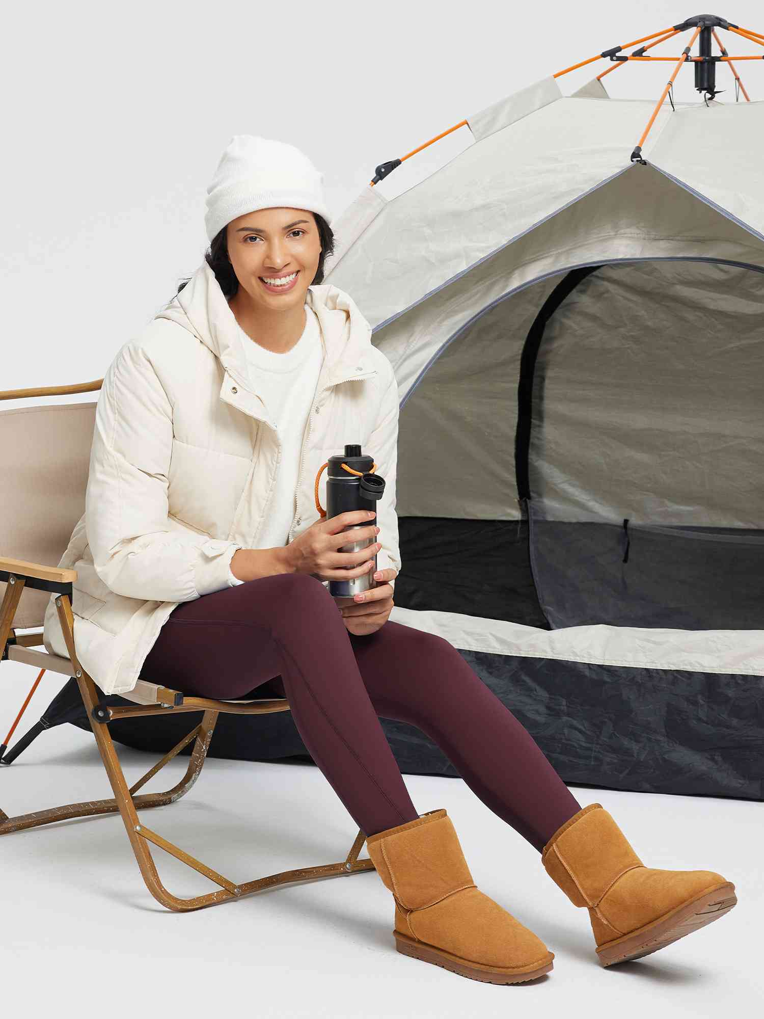 Outdoor Thickened Thermal Knit Leggings - Image 12