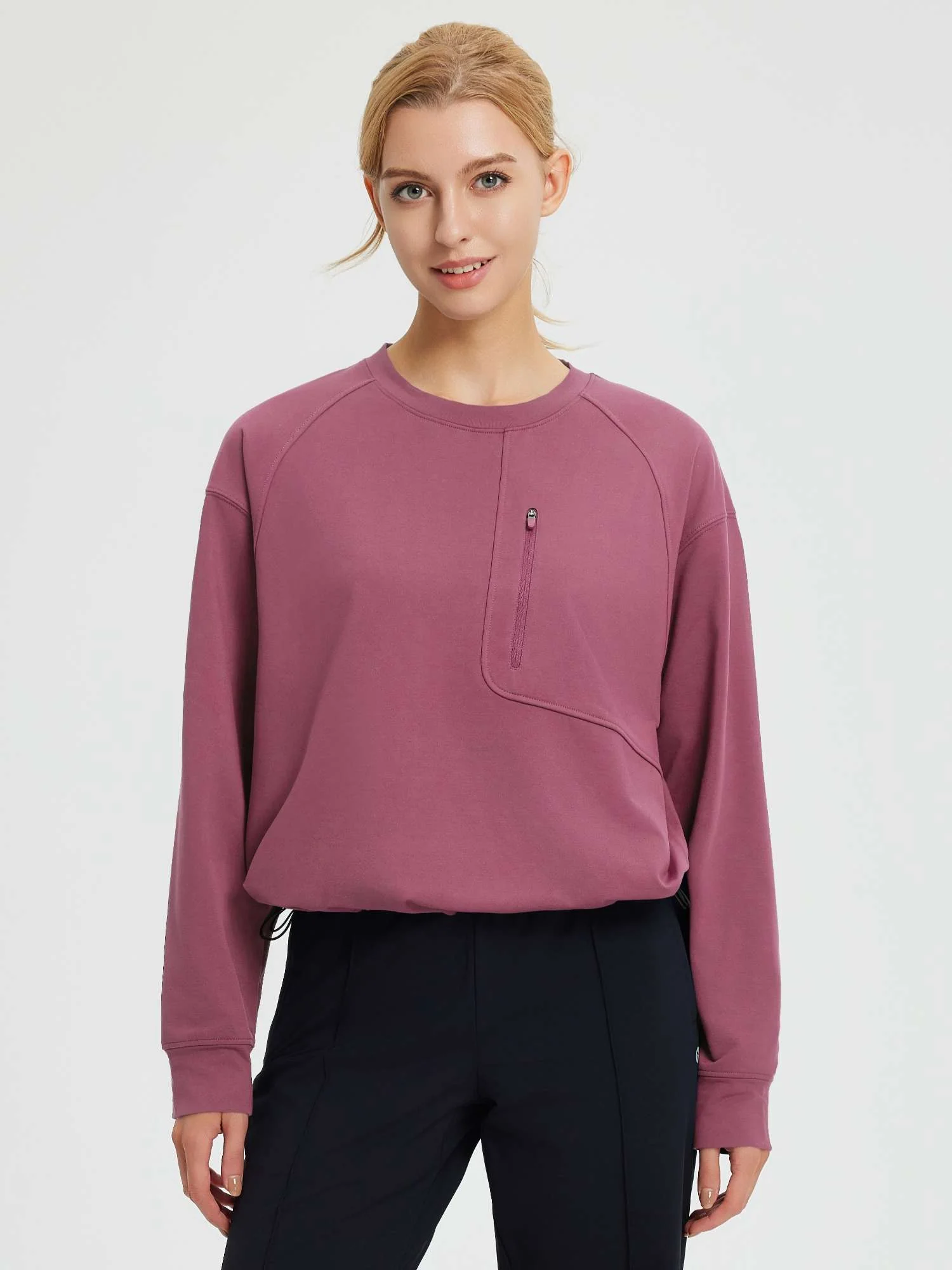 Raglan Fleece Long-Sleeve Running Top - Image 13