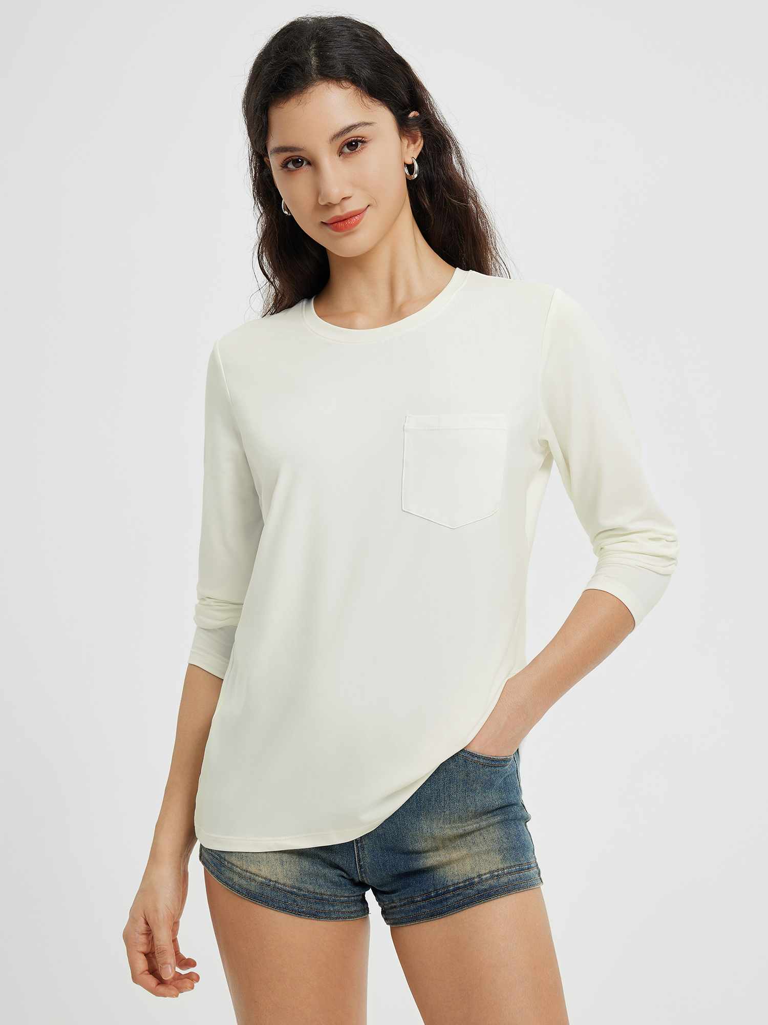 Running Crewneck Pocket Long-Sleeve Top - Image 4