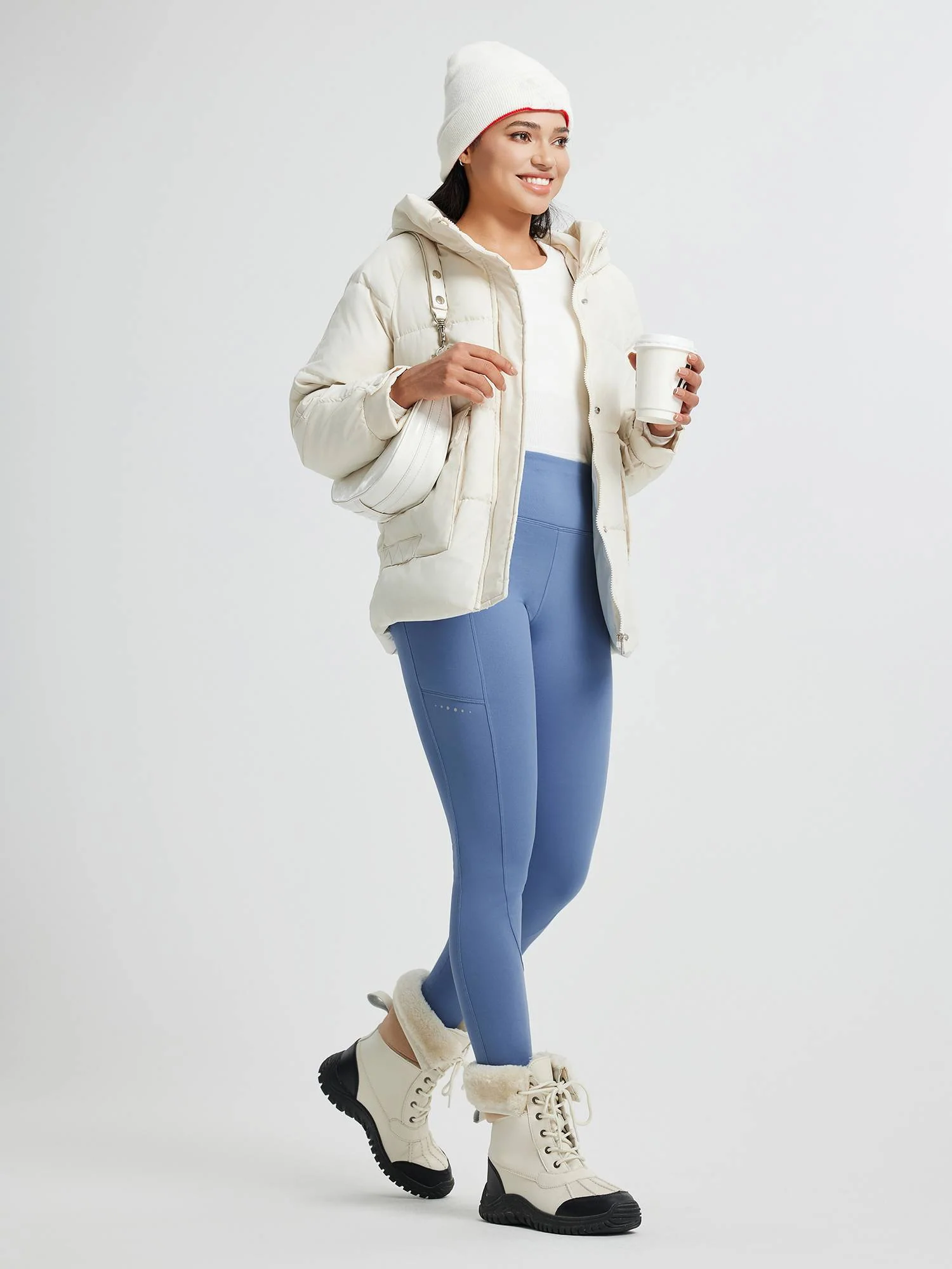 Running Cross Pocket Fleece Tight Leggings - Image 13