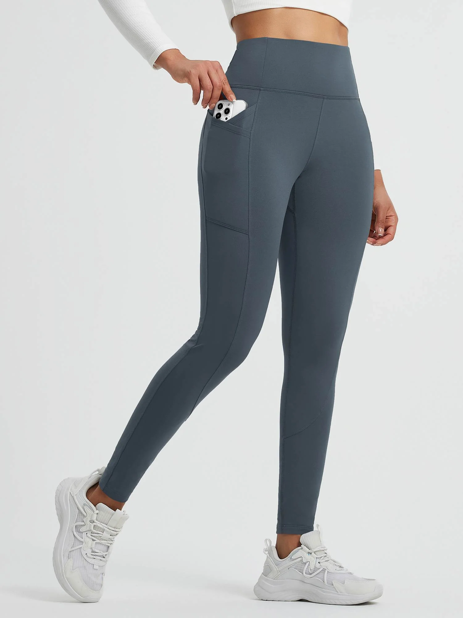 Running Cross Pocket Fleece Tight Leggings - Image 32
