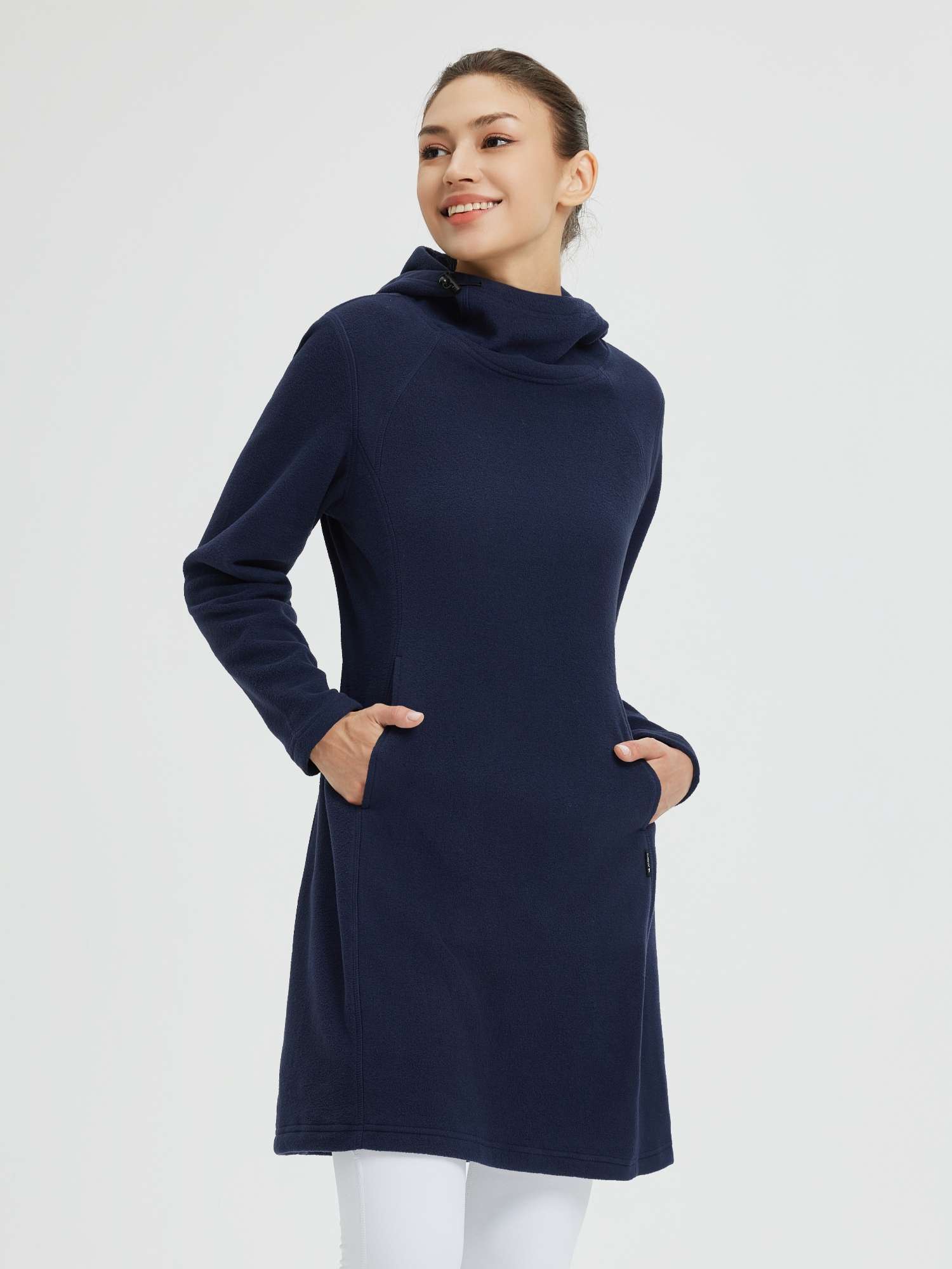 Women’s Outdoor Knit Hooded Fleece Dress - Image 20
