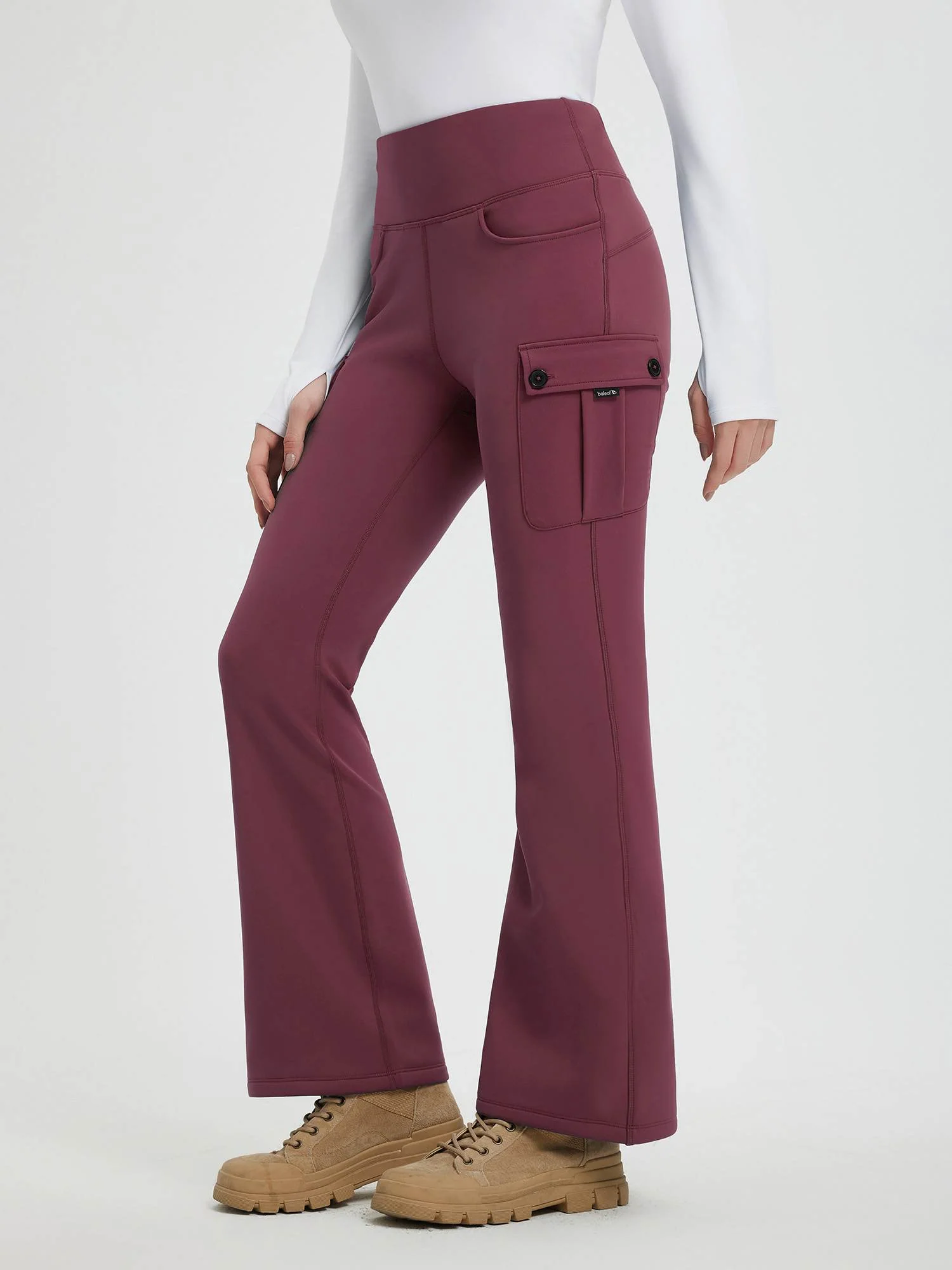 Women’s Outdoor Thick Fleece Slightly Workwear Flared Pants - Image 18