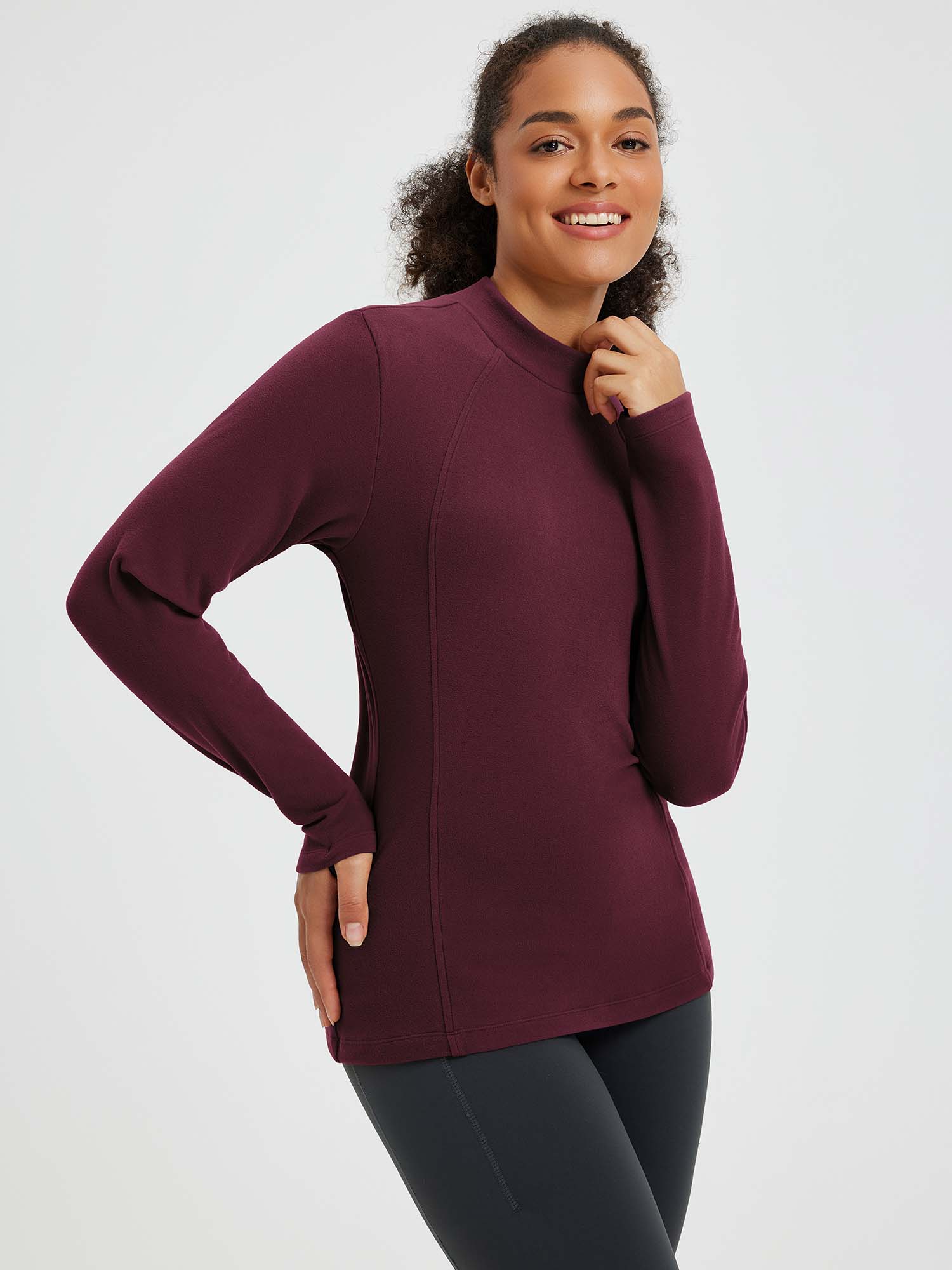 Running Half-Turtleneck Fleece Long-Sleeve T-Shirt - Image 13