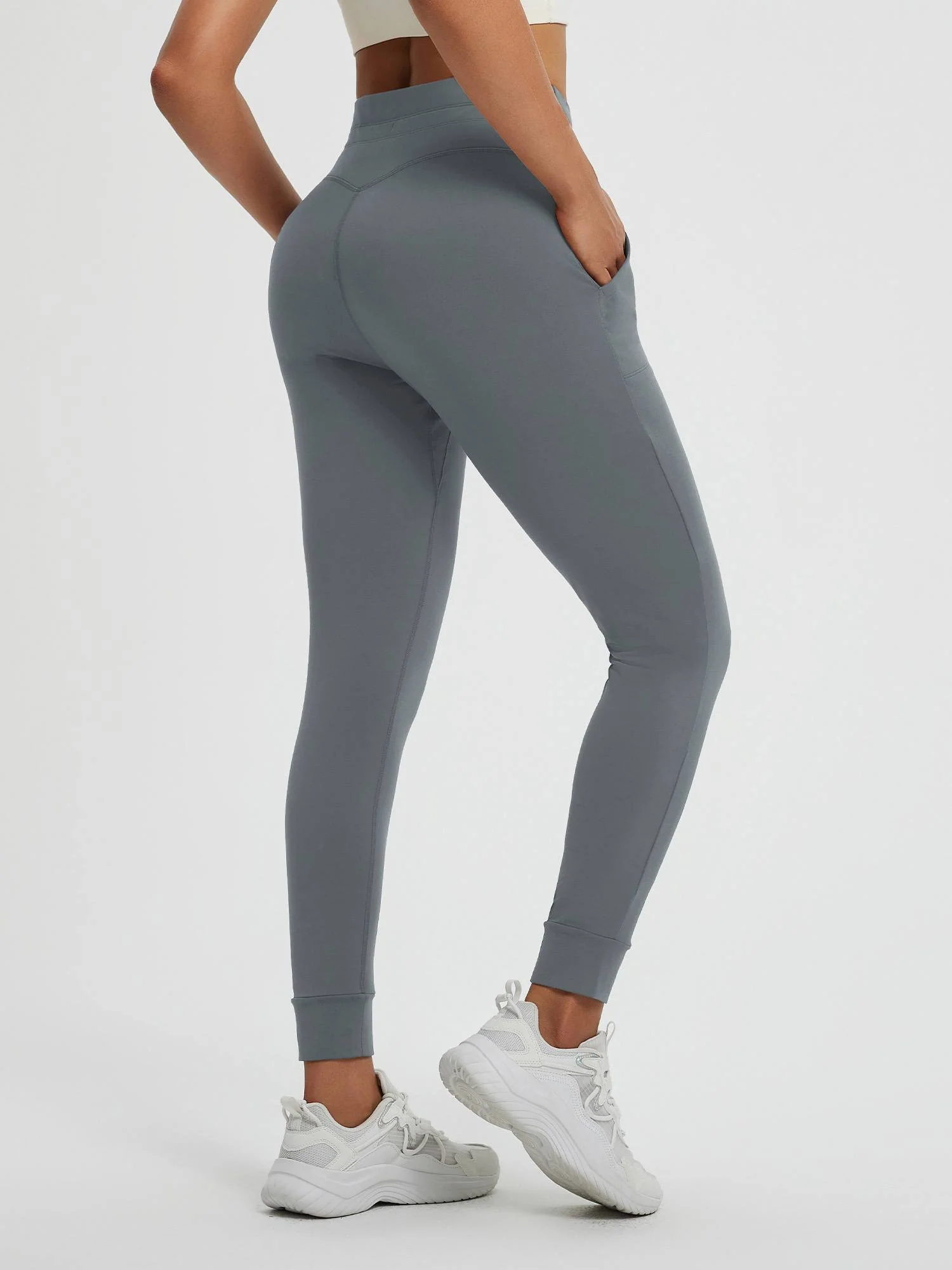 Women’s Yoga Cuffed Fleece High-Waisted Leggings - Image 11