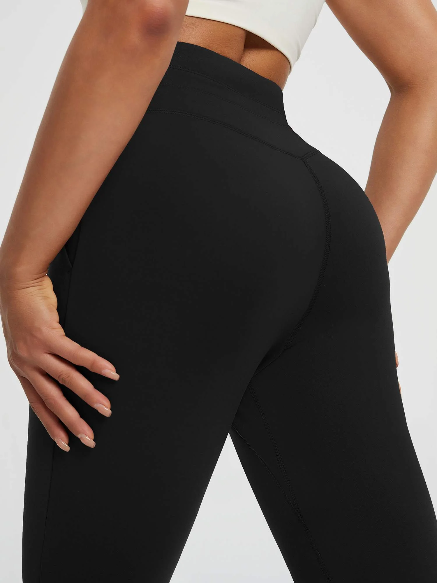 Women’s Yoga Cuffed Fleece High-Waisted Leggings - Image 5