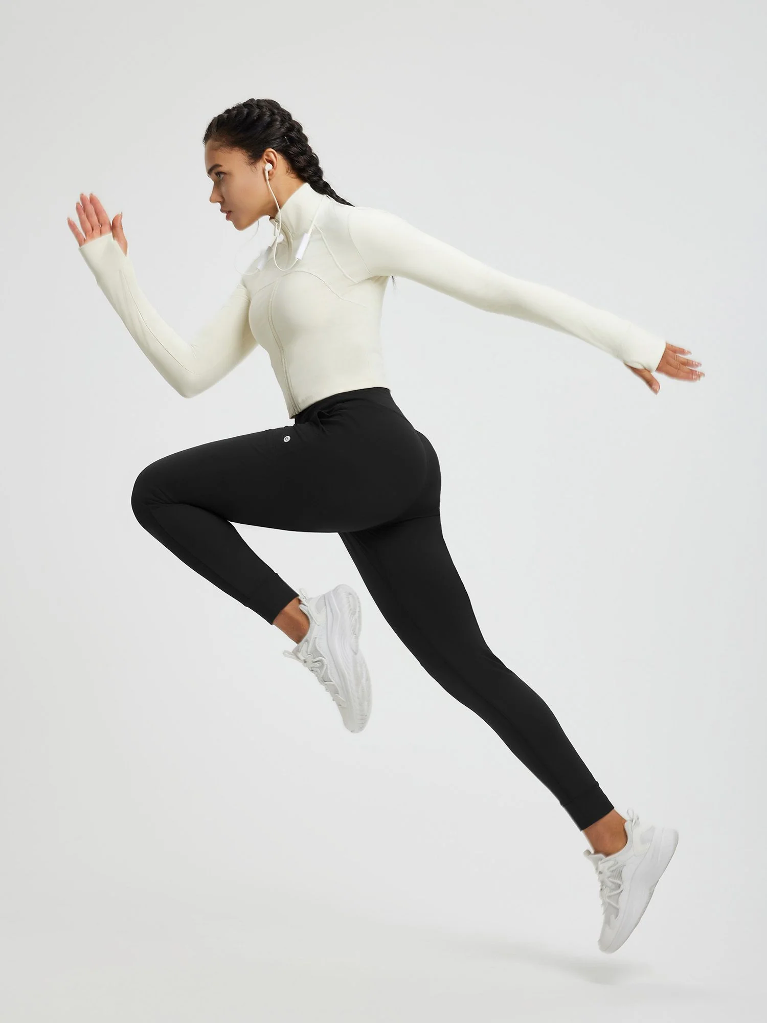 Women’s Yoga Cuffed Fleece High-Waisted Leggings - Image 6
