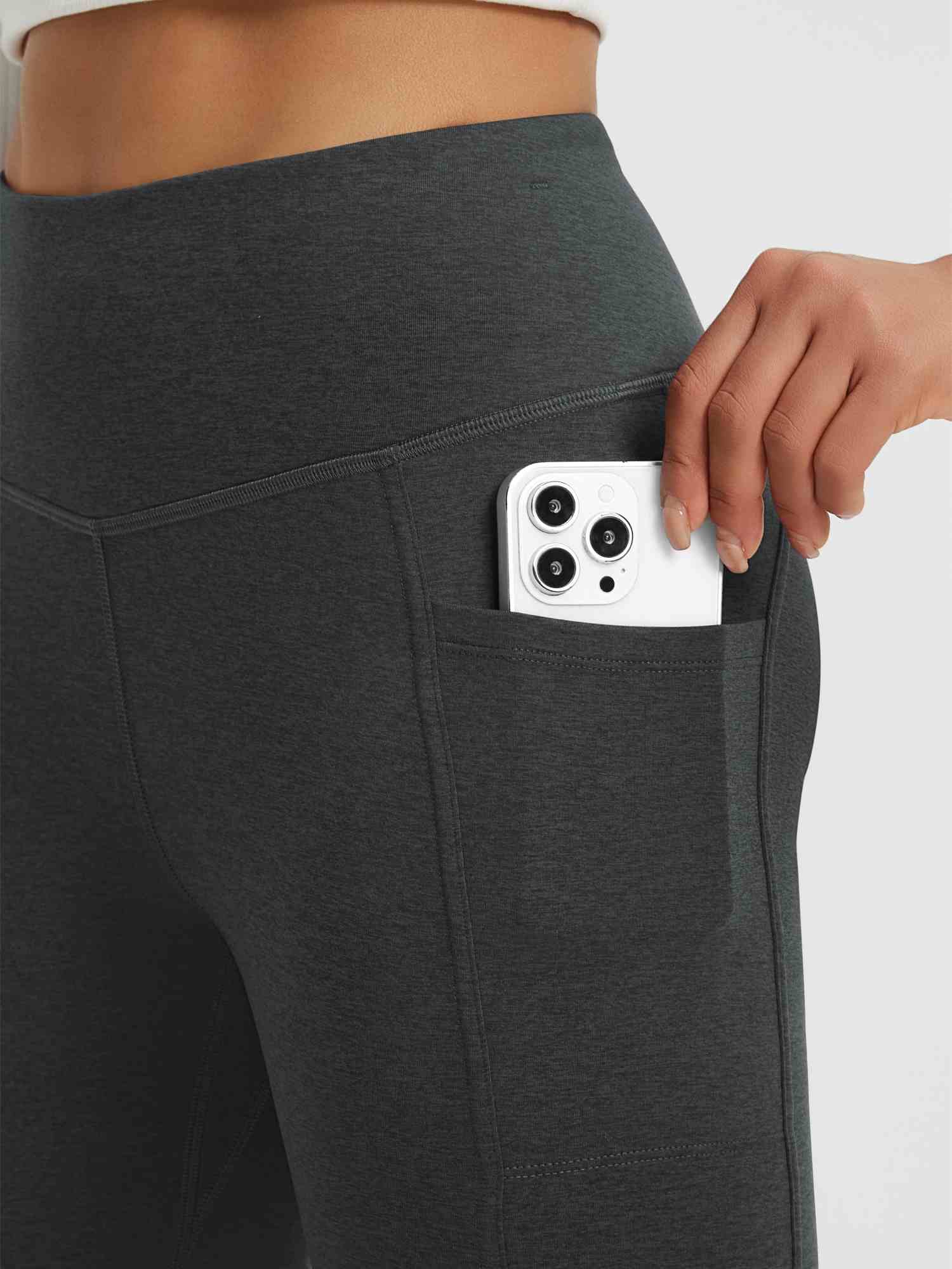 Women’s Yoga Floral Fleece High-Waisted Flared Pants - Image 4
