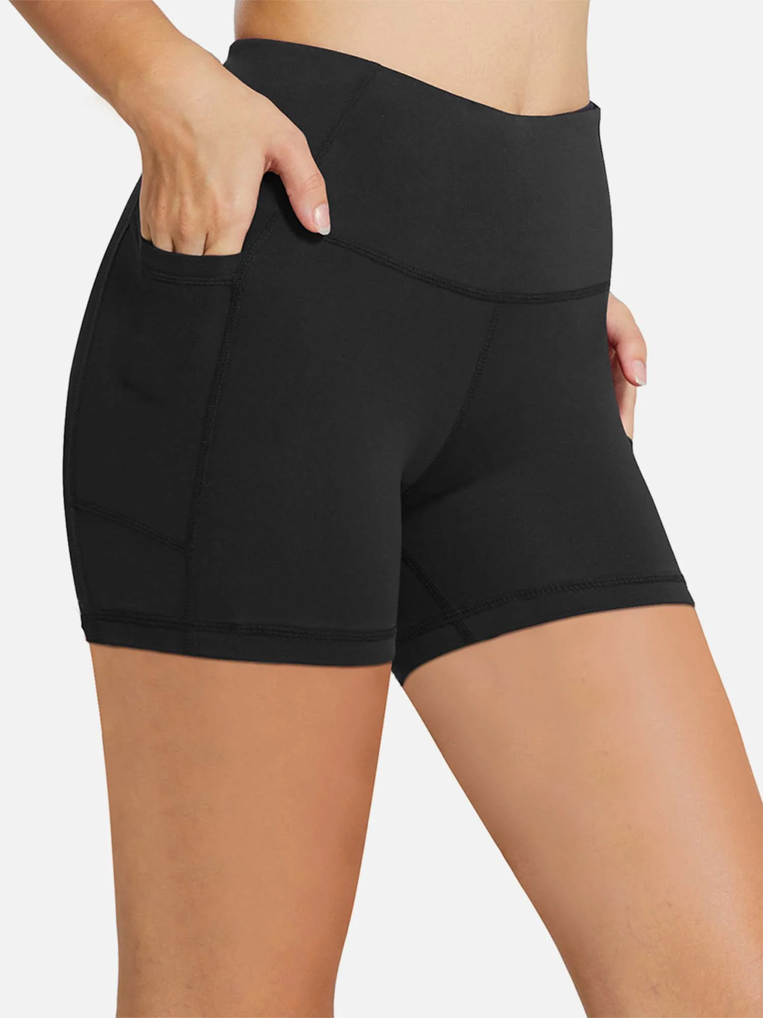 Women's 5" High-Waisted Compression Biker Shorts - Image 2