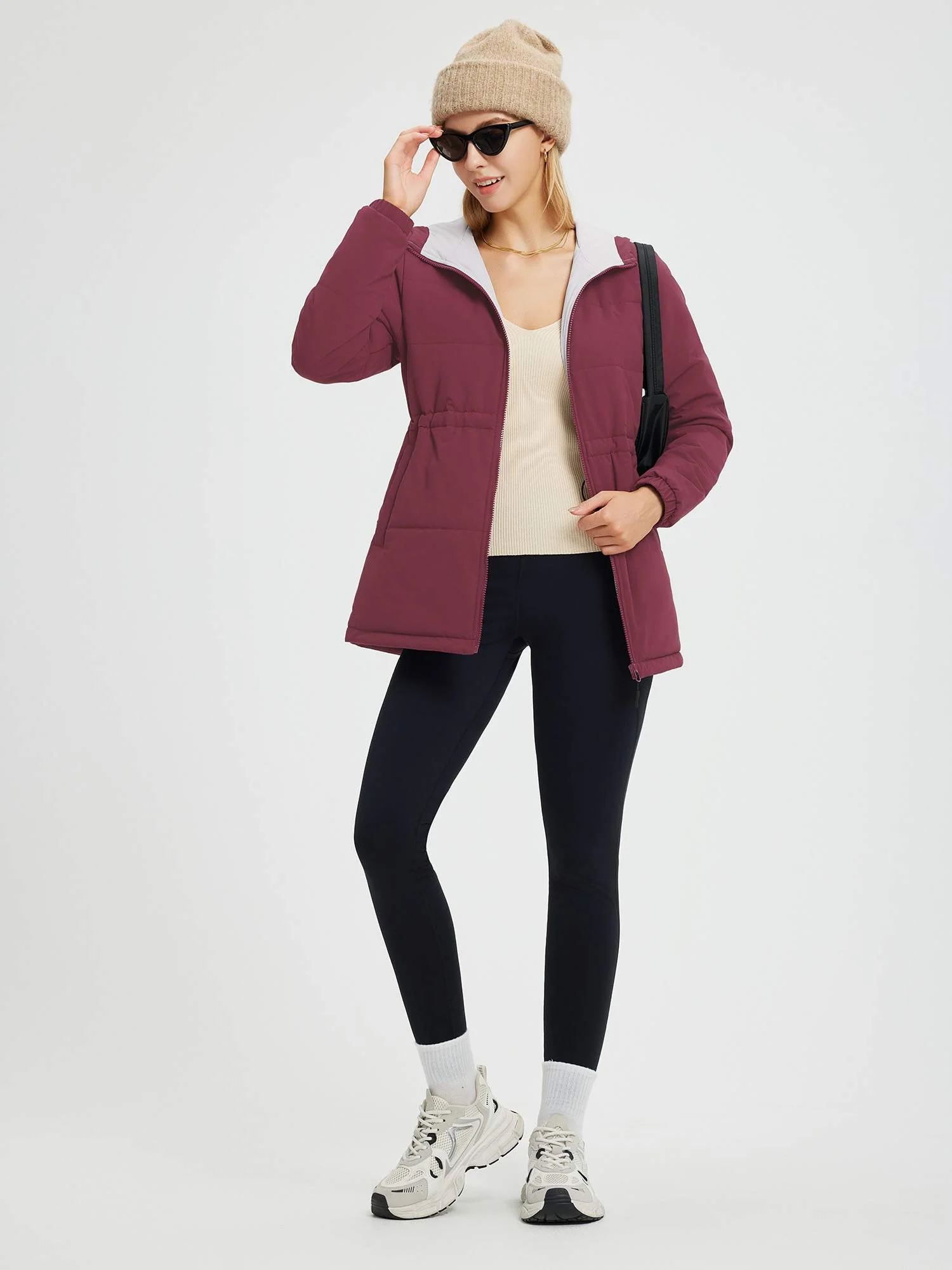 Women's Cinch Waist Puffer Jacket - Image 6